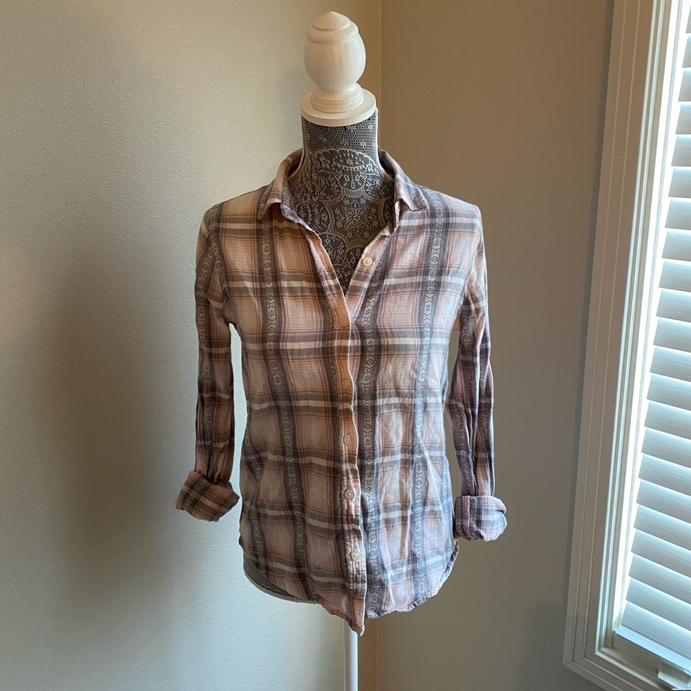 Pink and White Plaid Flannel